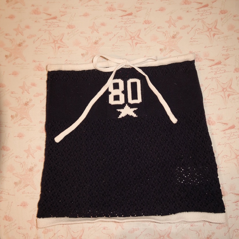 Edikted Black and White Knit Tube Top